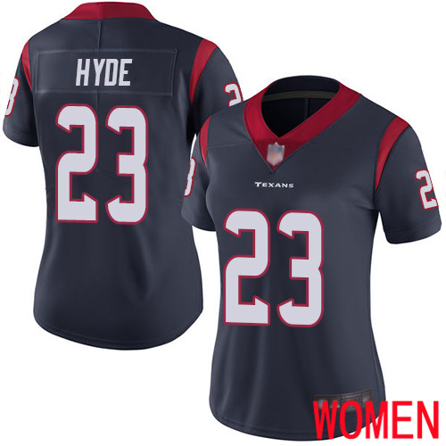 Houston Texans Limited Navy Blue Women Carlos Hyde Home Jersey NFL Football 23 Vapor Untouchable